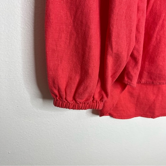 Michael Kors Womens Button Up Top Elastic Cuff Long Sleeve Punch Blouse Size M - Picture 4 of 8